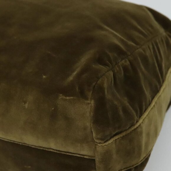 PRADA Shoulder Bag Velor Khaki Auth ep8096 - Picture 4 of 16